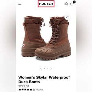 NIB Hunter Women's Skylar Waterproof Duck Boots Size 6